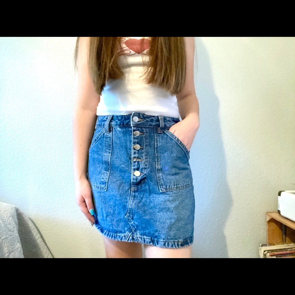 Dark Denim Cotton On Skirt